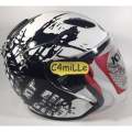HELM KYT DJ MARU MOTIF #10 WHITE BLACK HALF FACE | Lazada