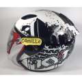 HELM KYT DJ MARU MOTIF #10 WHITE BLACK HALF FACE | Lazada