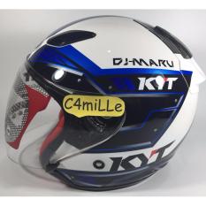 Helm KYT Dj Maru White Blue #9 HALF FACE