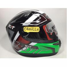 Helm KYT K2 Rider Spotlight / Black Green Fluo Double Visor Full Faca