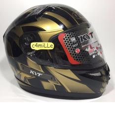 HELM KYT K2 RIDER WORD GP BLACK GOLD DOUBLE VISOR FULL FACE SIZE M