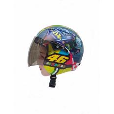 Helm Retro Anak Motif Balap Rossi Umur 4-10 Tahun