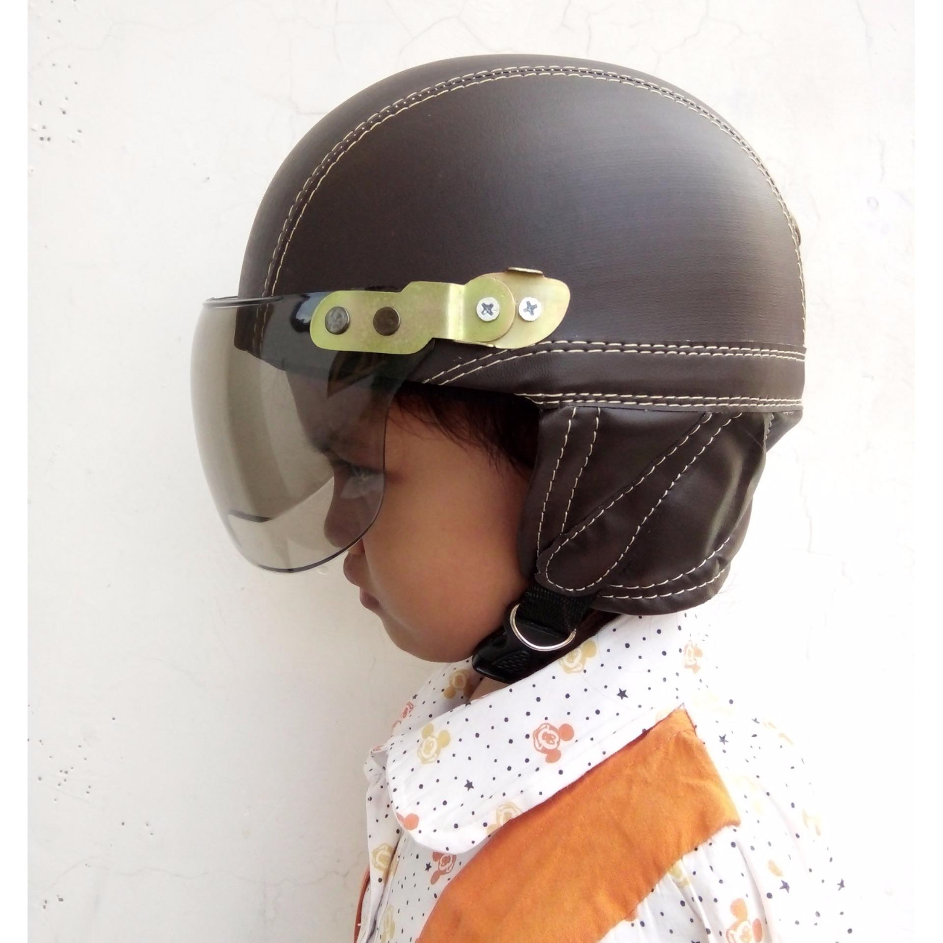 Helm Retro Broco Clasik Anak - Coklat