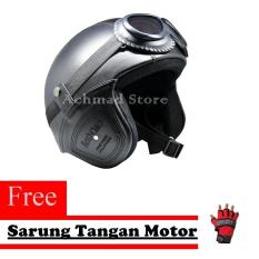 Helm Retro Kulit Unik Klasik Kaca Mata ( Helm, Retro, Kulit, Clasic, Vespa) Free Sarung Tangan