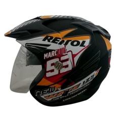 Helmet Double Visor (2 kaca) Marquez Repsol Honda DMN - Black Doff