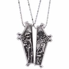 Hequ 1 Pair Mimpi Buruk Sebelum Natal Kalung Jack And Sally Liontin Kalung Wanita Pria Fashion Indonesia Ngumpul Di Sini Perhiasan Silver- INTL