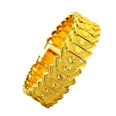Hequ 24 KB Emas Berlapis Diisi Potongan Kalung Pria