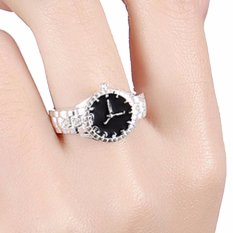 Hequ Euramerican Silver Plated Pernikahan Band Watch Cincin Kasual Pria dan Wanita Perhiasan Cool Sporty Aksesori-Intl