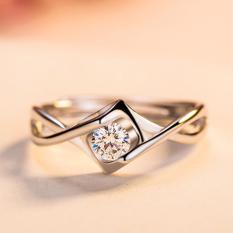Hequ Jantung Angel Ciuman Cincin 925 Sterling Silver White Emas Plated Cincin Pernikahan untuk Wanita, China Engagement Ring