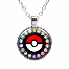 Hequ Baru Chic dan Kualitas Tinggi Beraneka Warna Desain Modern Aksesoris Pokemon Pokemon Elf Ball Batu Permata Kalung Perunggu-Internasional