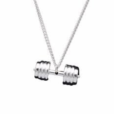 Hequ Baru Chic Fashion Eropa Olahraga And Kebugaran Pria Indonesia Ngumpul Di Sini Perhiasan Kalung Baja Titanium Kalung Liontin Emas Halter Barbel- ต่างประเทศ