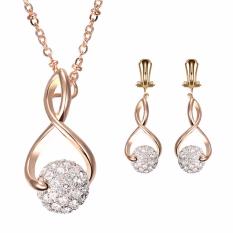 Hequ Baru Grosir 6 Set Lot Full Rhinestone Crystal Ball Anting Wanita Hadiah Terbaik Shambhala Perhiasan Set untuk Kalung Perhiasan Set Emas-Intl