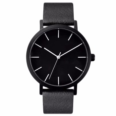 Hequ Kuda Klasik Elite Jam Tangan Pria Wanita Sederhana Stabil Pointer Clock Busana Wawancara White Collar Wrist Jam Tangan H01 (hitam)