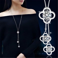 Nya Mia Jual Panas Matel Wanita Modis Keberuntungan Semanggi Panjang Sweater Rantai Kalung Aksesoris Pakaian-Internasional