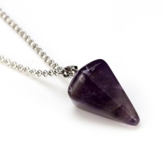 Nya Mia Wanita Modis Jual Panas Kolom Heksagonal Batu Alam Liontin Kalung Rich Cone Bagian Kristal Kalung