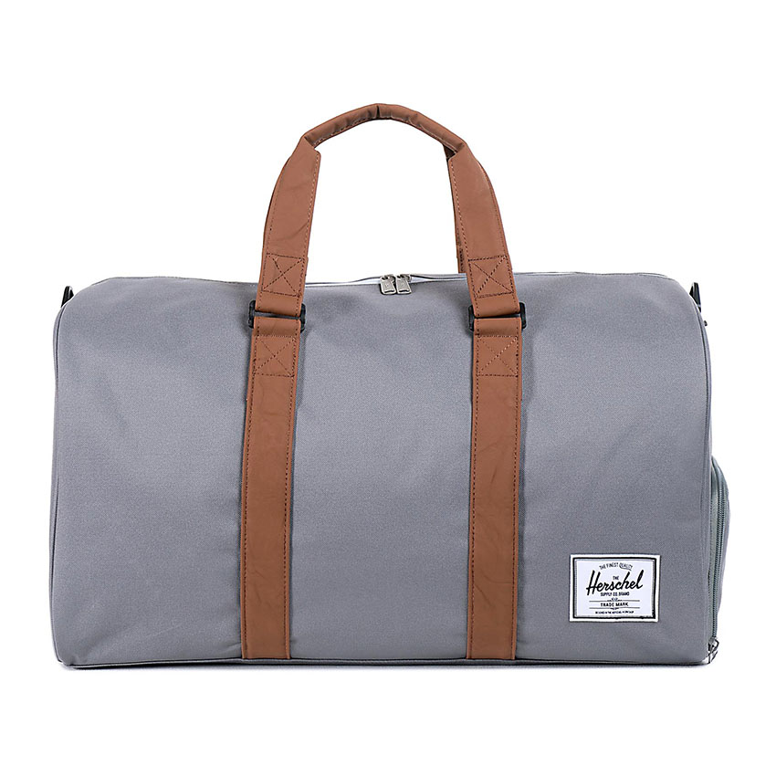 Herschel Novel Classic Duffle - Grey-Tan Synthetic Leather