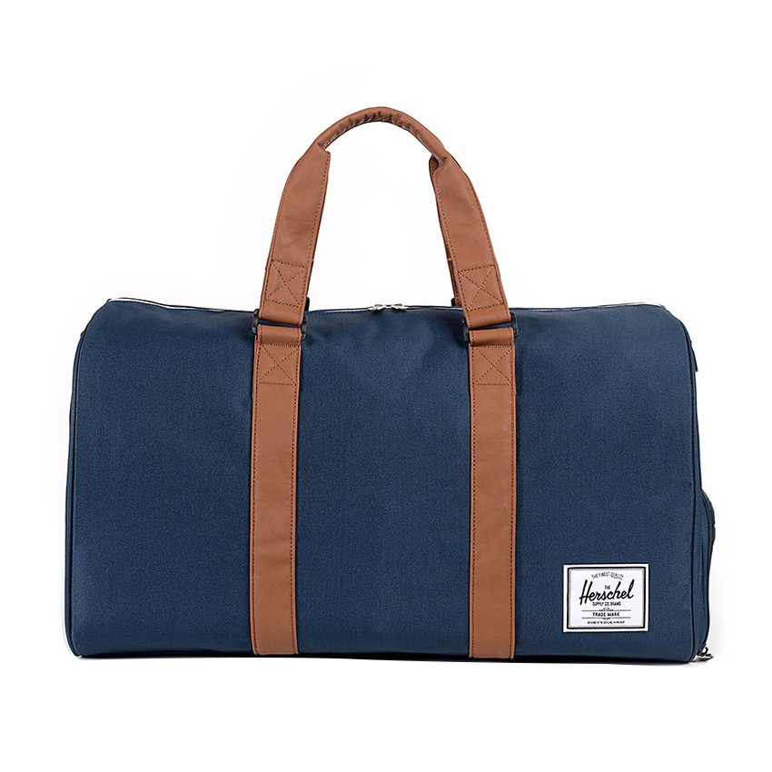 Herschel Novel Classic Duffle - Navy-Tan Synthetic Leather
