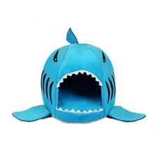 Kualitas Tinggi Abu-abu Shark Bed For Anjing Kucing Kecil Gua Tempat Tidur Ini Akan Mengangkat Cushion, Tahan Terhadap Udara Bawah Paling Indah PET House Gift For PET Skyblue-Intl