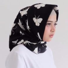 Hijab - Kerudung Segi Empat - Cotton Japan - Zaskia Black / Jilbab