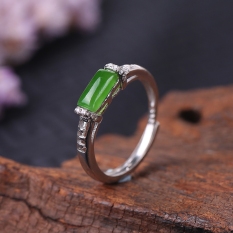 Cincin Perak Inlay Cincin Hijau Bayam