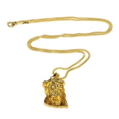 Hip Hop Yesus Kristus Kalung 24 K Emas Pria Perhiasan Koridor Timur-Intl