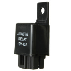 HKS DC 12 V 40A 40 AMP Mobil Otomotif Van Boat Bike 4 Pin SPST Alarm Relay Hitam Baru