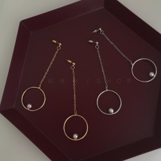HM Modis Mutiara Lingkaran Tekstur Anting-Anting Anting
