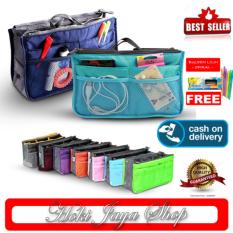 HOKI COD - Korea Dual Bag In Bag Organizer Tas Dalam Tas Korea - Eksklusif Premium New Style - Multi Colour + Gratis Pulpen Lilin Unik Serba Guna Hitam Pekat - 1 Pcs