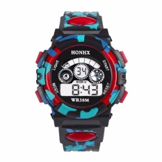 HONHX Anak-anak Digital Watches Boys Hidup Tahan Air LED Display Wrist Watch KIDS Anak Olahraga Karet Alarm Tanggal Jam Tangan- INTL