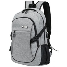 Hoperay Laptop Ransel, bisnis Ringan Nilon Air Tahan Serbaguna Bahu Buku Catatan Ransel dengan USB Pengisian Port dan Mengunci Cocok Dibawah 17-Inci LAPTOP dan Buku Catatan (Grey) -Internasional