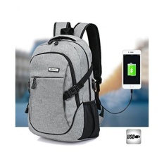 Hoperay Laptop Ransel, bisnis Ringan Nilon Air Tahan Serbaguna Bahu Buku Catatan Ransel dengan USB Pengisian Port dan Mengunci Cocok Dibawah 17-Inci LAPTOP dan Buku Catatan (Grey) -Internasional