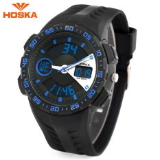Hoska Hd029b Anak-anak Dual Movt Watch 5atm Kalender Kronograf Jam Tangan Alarm-Intl