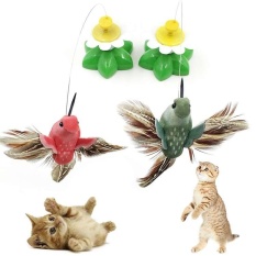 Hot Funny Electric Burung Terbang Di Sekitar Bunga Indah PET Cat Menggoda Toys-Intl