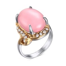 Jual Hot Fashion Stainless Steel Artificial Gemstone Empat Kuku Ruby/Emerald Siswa Perhiasan-Intl