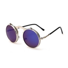 Jual Hot Fashion Steampunk Goth Kacamata Goggles Round Flip Up Sunglasses Retro Vintage-Intl