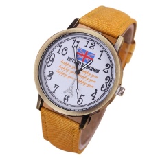 Hot Sale! Netral Diagram Retro Warna Personality Leather QUARTZ Wrist Watch