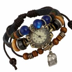 Hot Jual Fashion Wanita Gaya Etnik Retro Kulit Watches (W01304)-Intl