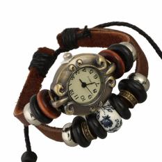 Hot Jual Fashion Wanita Gaya Etnik Retro Kulit Watches (W01307)-Intl