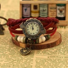 Hot Jual Fashion Wanita Gaya Etnik Retro Kulit Watches (W01319-B)-Intl