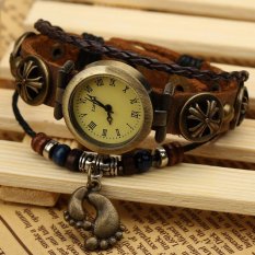 Hot Jual Fashion Wanita Gaya Etnik Retro Kulit Watches (W01328)-Intl