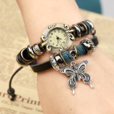 Hot Jual Fashion Wanita Gaya Etnik Retro Kulit Watches (W01333)-Intl