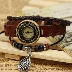 Hot Jual Fashion Wanita Gaya Etnik Retro Kulit Watches (W01342)-Intl