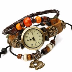 Hot Jual Fashion Wanita Gaya Etnik Retro Kulit Watches (W01346)-Intl