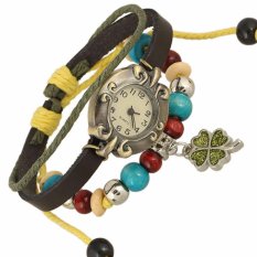 Hot Jual Fashion Wanita Gaya Etnik Retro Kulit Watches (WB01386)-Intl