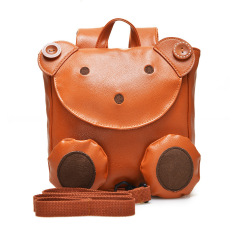 Hot Selling Korea Lucu Kartun Bear Anti-Lost Kecil Kulit PU Ransel Anak Tas Sekolah untuk BABY Boys Girls Anak-anak Kembali Pack Mochilas Infantis 3-6Y Orange-Intl