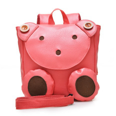 Hot Selling Korea Lucu Kartun Bear Anti-Lost Kecil Kulit PU Ransel Anak Tas Sekolah untuk BABY Boys Girls Anak-anak Kembali Pack Mochilas Infantis 3-6Y Pink-Intl