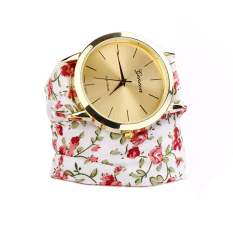 Panas untuk Wanita, China Geneva Band Baju Gelang Jam Tangan Analog Kuarsa Putih