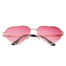 Hotspot Kepribadian Trend Metal LOVE Pria dan Wanita Sunglasses-Bingkai Emas Malu Merah-Intl