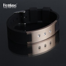 Hottime Power Energy Hologram Men Bracelets Sport Wristbands Keep Balance Ion Magnetic Therapy Fashion Bracelet Bangle Rose Gold 20017 - intl