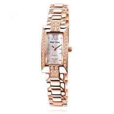 Huayang Royal Crown/Huang Jiang Bisnis Elegan Diamond Watches Jam Tangan Wanita Fashion Watch Retro Gold Strip (Rose GoldWhite)